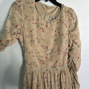 étophe studios floral tiered maxi dress with open back, size medium